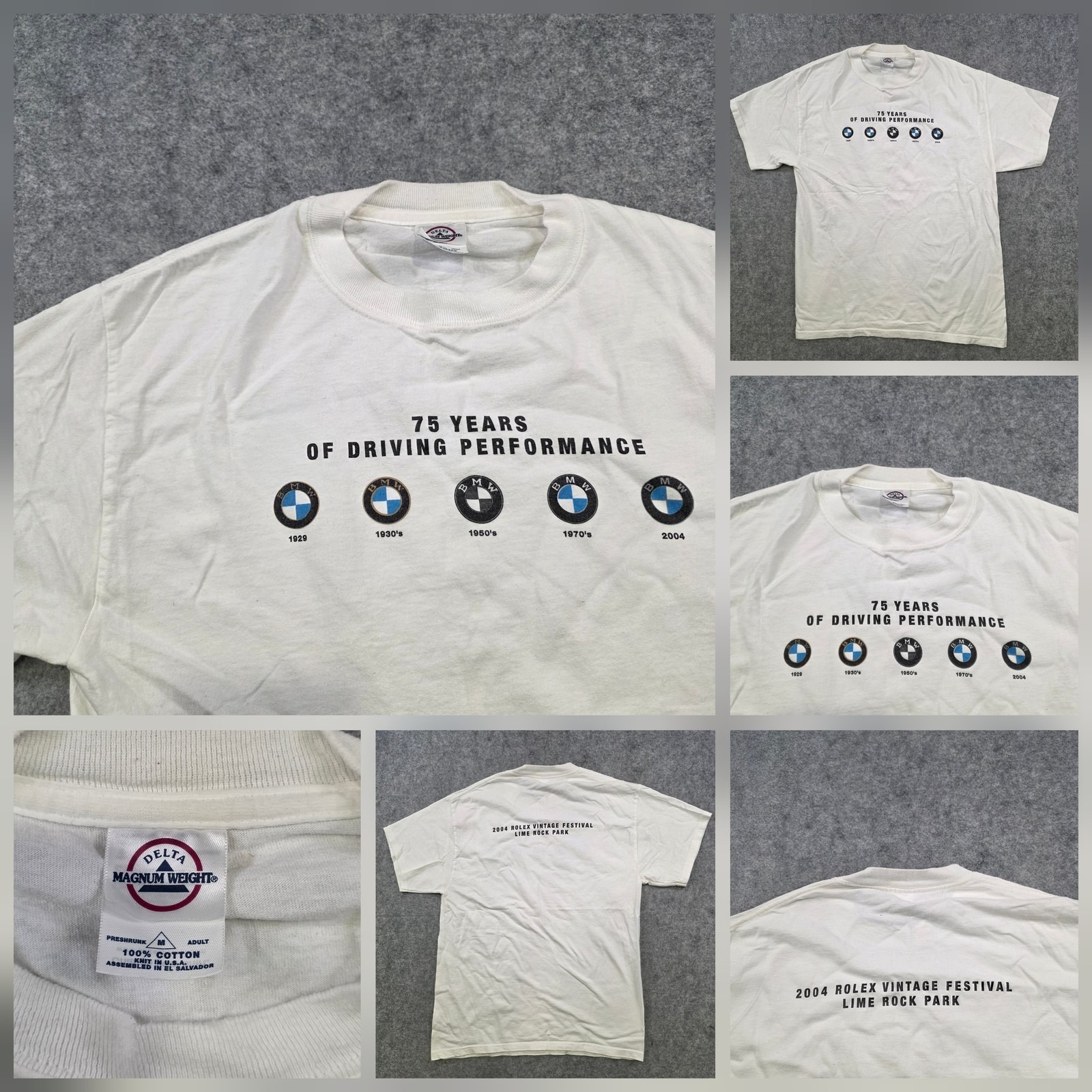 Vintage 2004 Rolex Bmw T Shirt Mens Medium White 75 Years Driving Graphic Tee